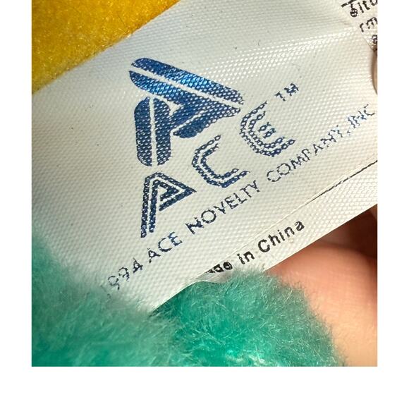 Vintage 1994 Turtle Plush ACE Doll Stuffed Animal Funky Psychedelic Carnival Toy - Picture 8 of 9